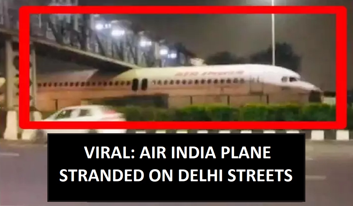 Viral video of Air India plane stuck under overbridge in Delhi